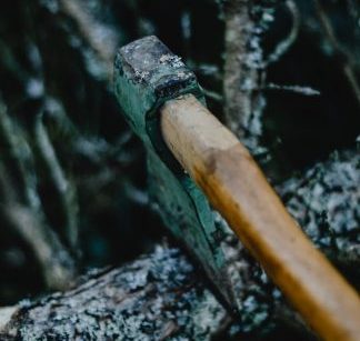 close up photo of a hatchet